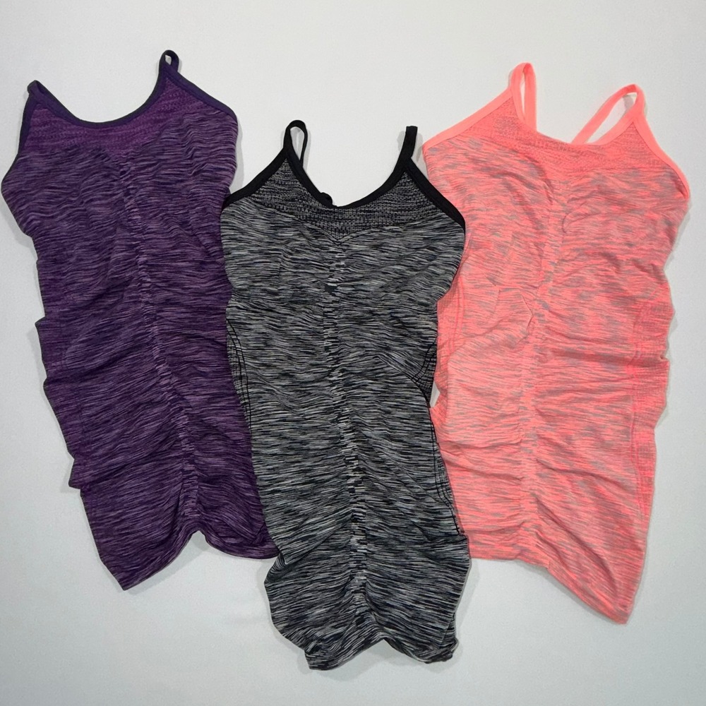 MPG Sport Tank Tops Lot of 3 Womens S/M‎ Space Dye Ruched Camis Athleisure Gym